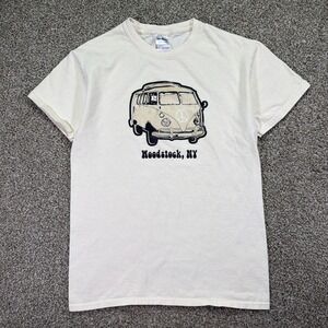 Y2K Woodstock New York Peace Van Tee Size Small Beige